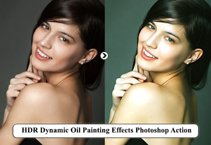 اکشن فتوشاپ HDR افکت نقاشی رنگ روغن HDR Dynamic Oil Painting Effects Photoshop Action