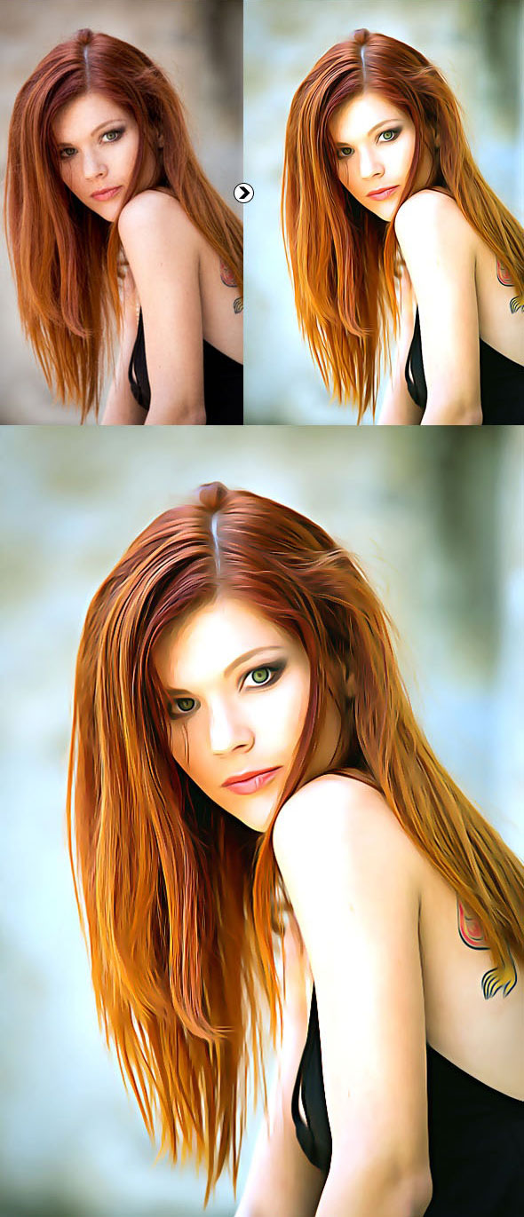 اکشن فتوشاپ HDR افکت نقاشی رنگ روغن HDR Dynamic Oil Painting Effects Photoshop Action