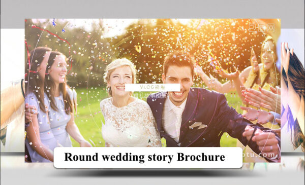 پروژه افترافکت عروسی با موزیک ترانزیشن دایره Round wedding story Brochure