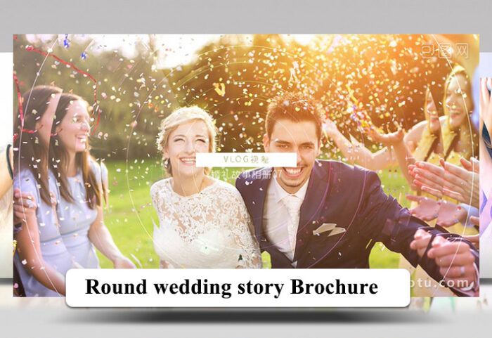 پروژه افترافکت عروسی با موزیک ترانزیشن دایره Round wedding story Brochure