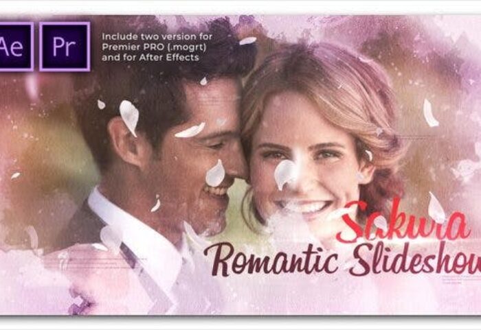 پروژه پریمیر با موزیک اسلایدشو سینماتیک عروسی Sakura Wedding Cinematic Slideshow