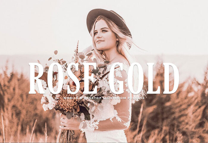 34 پریست لایتروم و CameraRaw فتوشاپ رز طلایی Rose Gold Lightroom Presets