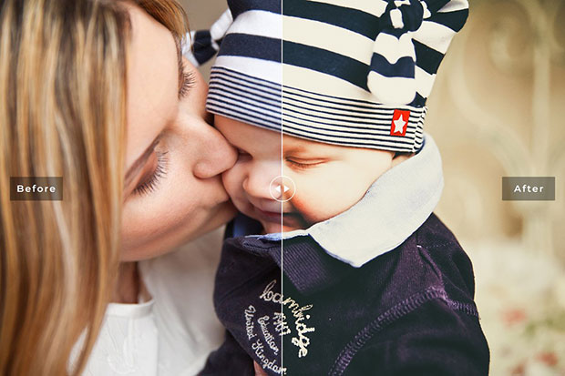 34 پریست لایتروم و CameraRaw نوزاد Newborn Lightroom Presets Pack