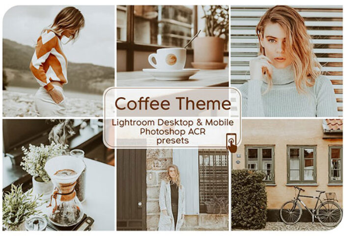 4 پریست لایت روم دسکتاپ و موبایل تم قهوه Coffee Theme Lightroom Presets