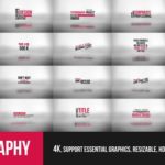تایتل آماده پریمیر رزولوشن 4K پکیج 47 عددی Typography Essential Mogrt