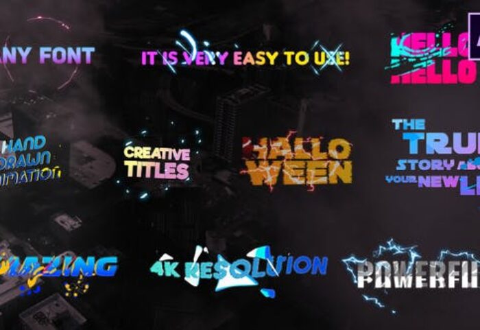 تایتل رنگی آماده افترافکت رزولوشن 4K فوق حرفه ای Creative Colorful Titles After Effects