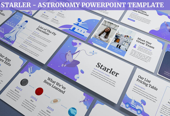 تم پاورپوینت قالب ستاره شناسی Starler Astronomy Powerpoint Template
