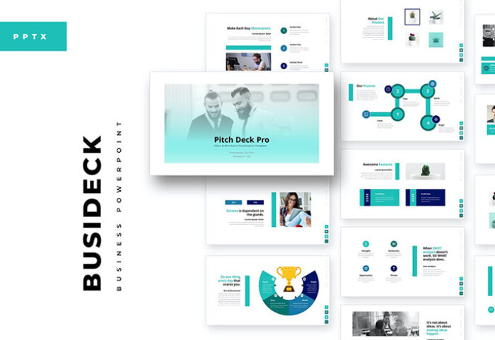 تم پاورپوینت و گوگل اسلایدر BusiDeck PowerPoint, Keynote, Google Slides Templates