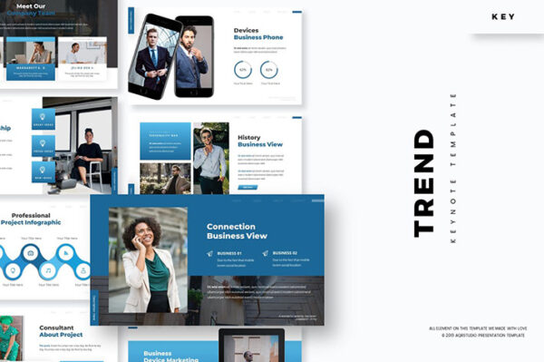 تم پاورپوینت و گوگل اسلایدر Trend Keynote and Google Slide Template