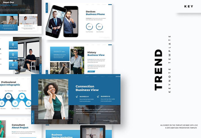 تم پاورپوینت و گوگل اسلایدر Trend Keynote and Google Slide Template