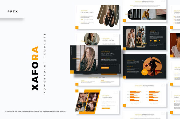 تم پاورپوینت و گوگل اسلایدر Xafora Powerpoint, Keynote and Google Slide Template