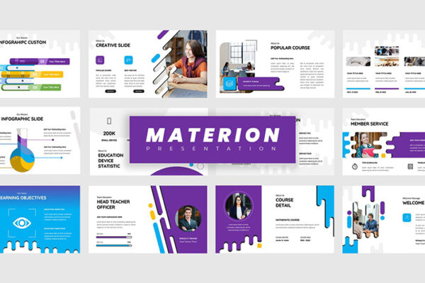 تم پاورپوینت و گوگل اسلایدر آموزشی Materion Education PowerPoint, Keynote, Google Slides Presentations