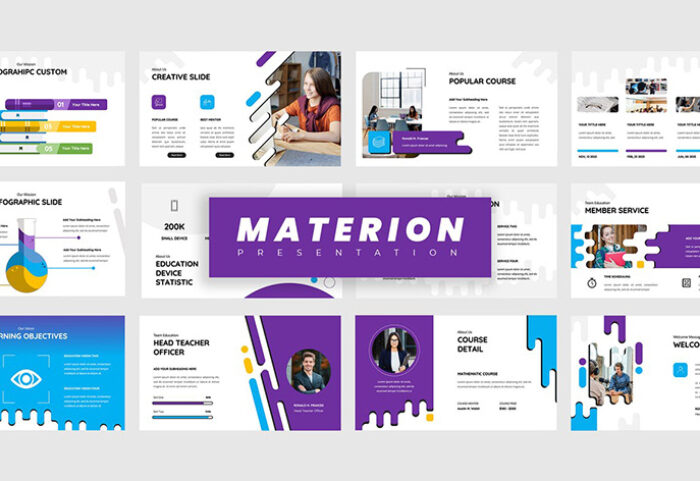 تم پاورپوینت و گوگل اسلایدر آموزشی Materion Education PowerPoint, Keynote, Google Slides Presentations
