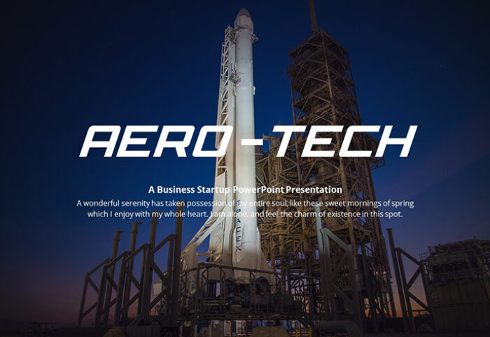 دانلود قالب پاورپوینت تم هوا و فضا Aero Tech Technology PowerPoint Template