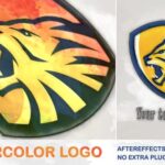 پروژه آماده افتر افکت با موزیک لوگو طرح آبرنگ Watercolor Logo