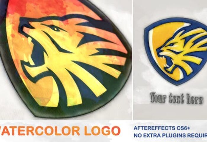 پروژه آماده افتر افکت با موزیک لوگو طرح آبرنگ Watercolor Logo