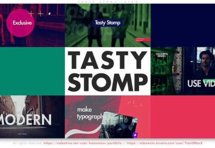 پروژه آماده افتر افکت با موزیک وله پایکوبی شاد Tasty Stomp Intro