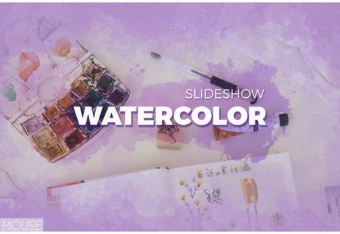 پروژه افترافکت با موزیک اسلایدشو سینمایی افکت آبرنگ Watercolor