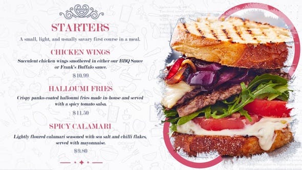 پروژه افترافکت با موزیک تیزر منوی رستوران Restaurant Food Menu Slides پروژه افترافکت با موزیک تیزر منوی رستوران Restaurant Food Menu Slides
