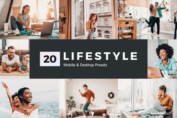20 پریست لایت روم و پریست کمرا راو و لات رنگی Lifestyle Lightroom Presets LUTs