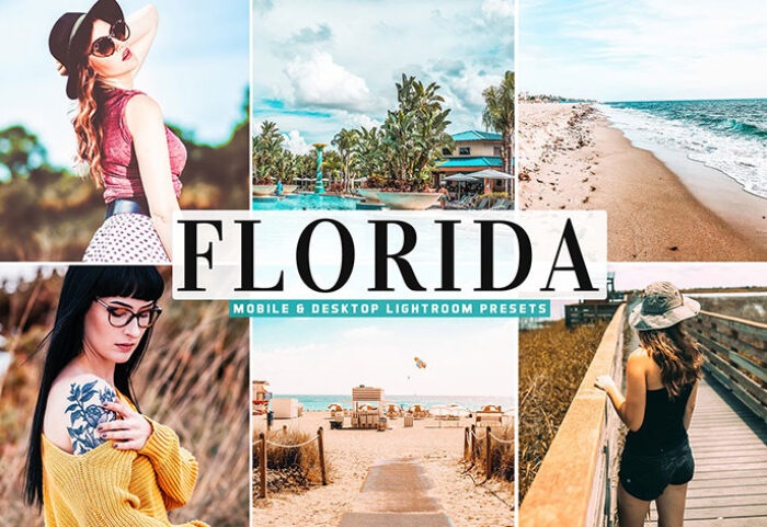 34 پریست لایت روم و پریست کمرا راو فلوریدا Florida Mobile & Desktop Lightroom Presets