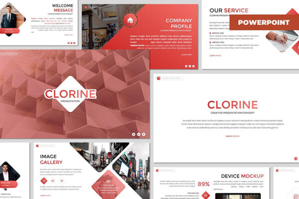 تم پاورپوینت تجارت و اقتصاد Clorine Multipurpose Powerpoint Template