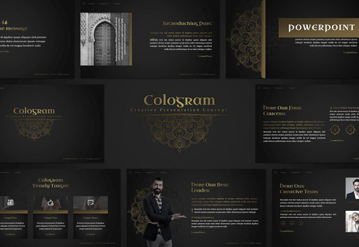 تم پاورپوینت مذهبی و اسلامی Cologram Islamic Powerpoint Template