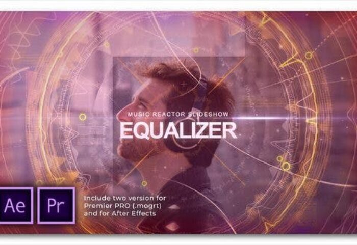 پروژه آماده پریمیر معرفی گروه موزیک بهمراه موزیک پروژه Equalizer Music Reactor Slideshow