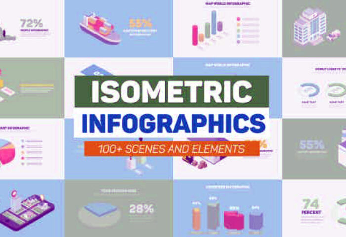 پروژه افتر افکت ابزار اینفوگرافیک Isometric Infographics