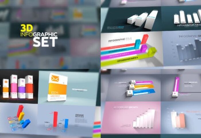 پروژه افتر افکت اینفوگرافیک 3 بعدی 3D Infographics Set