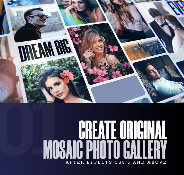 پروژه افتر افکت با موزیک گالری عکس افکت موزائیک Mosaic Photo Gallery پروژه افتر افکت با موزیک گالری عکس افکت موزائیک Mosaic Photo Gallery