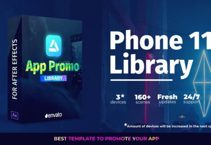 پروژه افتر افکت تبلیغات موبایل رزولوشن 4K با موزیک App Promo Phone