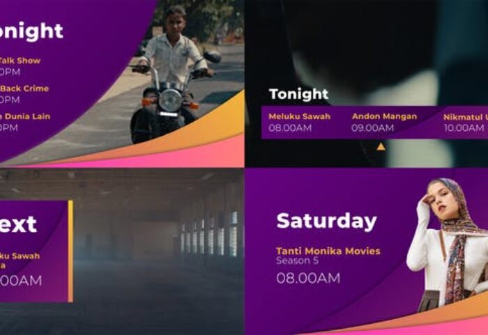 پروژه پریمیر معرفی برنامه تلویزیون Gradient Broadcast Package Essential Graphics