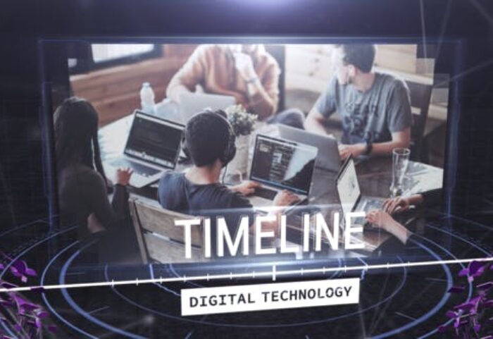 پروژه پریمیر معرفی شرکت بصورت تایم لاین با موزیک Digital Techonology Timeline