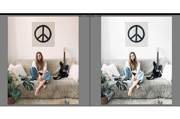 پریست لایت روم دسکتاپ و موبایل تم سفید Bleached Lightroom Preset