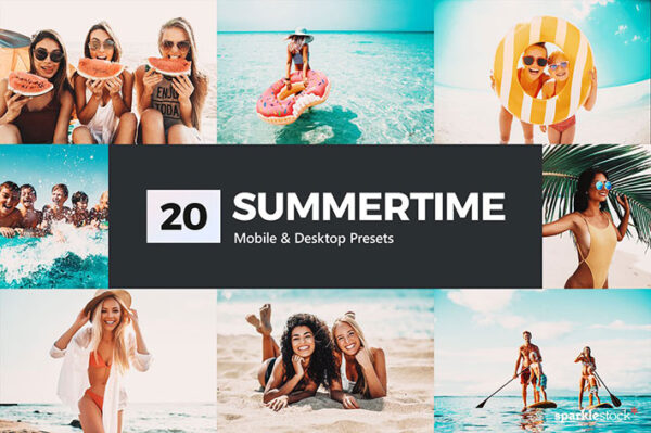 پریست لایت روم و پریست کمرا راو و لات رنگی تابستانی Summertime Lightroom Presets LUTs