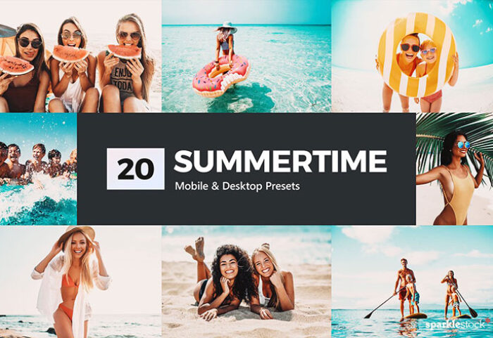 پریست لایت روم و پریست کمرا راو و لات رنگی تابستانی Summertime Lightroom Presets LUTs