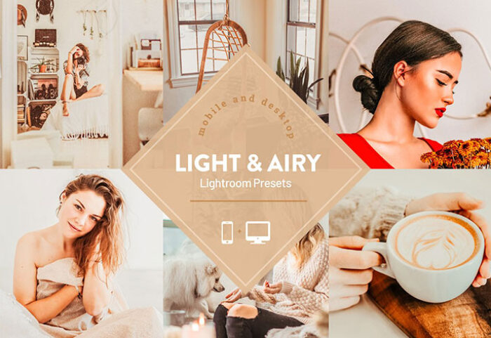 10 پریست لایت روم دسکتاپ و موبایل Light and Airy Warm Lightroom Preset