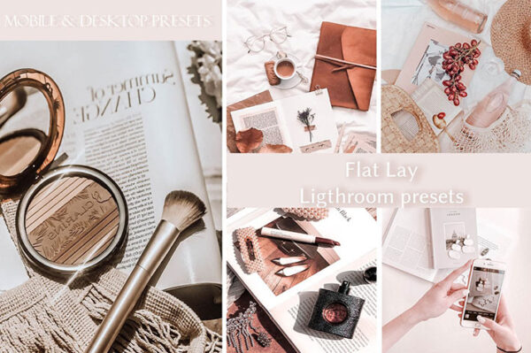 20 پریست لایت روم دسکتاپ و موبایل عکاسی محصولات Flat Lay Lightroom Presets for Product Photography