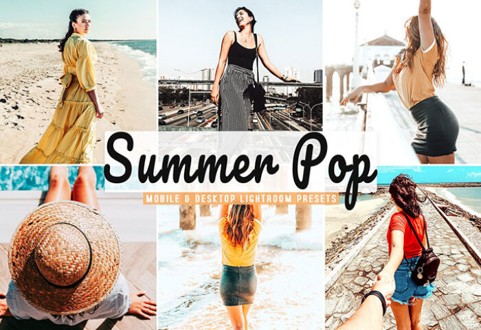 34 پریست لایت روم و Camera Raw و اکشن فتوشاپ تابستان رویایی Summer Pop Mobile & Desktop Lightroom Presets