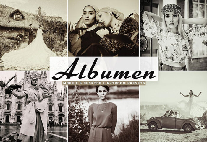34 پریست لایت روم و Camera Raw و اکشن فتوشاپ تم آلبومین Albumen Mobile & Desktop Lightroom Presets