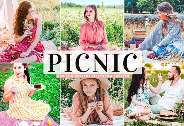 40 پریست لایت روم و Camera Raw و اکشن فتوشاپ تم پیک نیک Picnic Mobile & Desktop Lightroom Presets