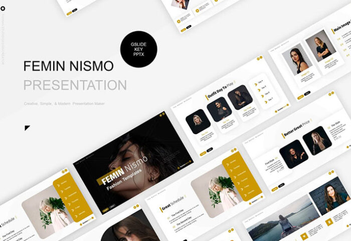تم پاورپوینت و گوگل اسلایدر Femin Nismo Presentation Template