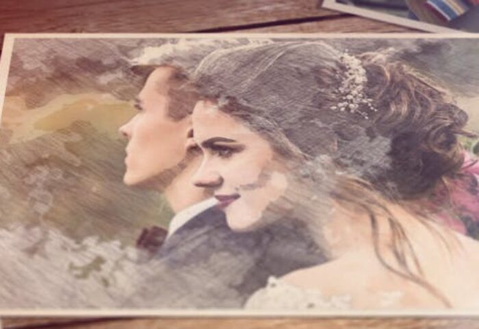 پروژه افتر افکت با موزیک اسلایدشو عروسی تم نقاشی Romantic Sketches