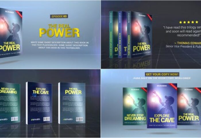 پروژه افتر افکت با موزیک معرفی 3 بعدی کتاب The Trilogy Book
