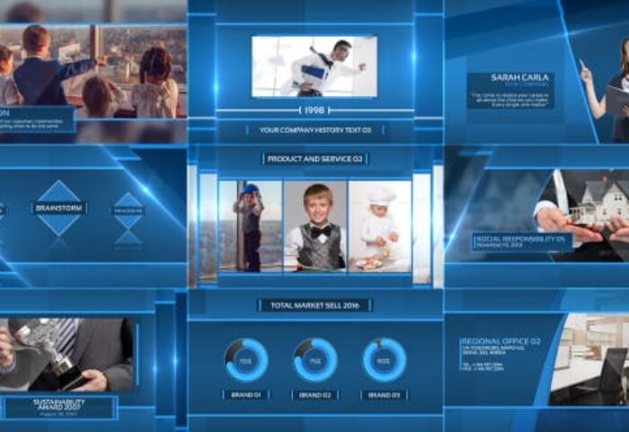 پروژه افتر افکت معرفی شرکت و محصولات با موزیک Clean Corporate Presentation