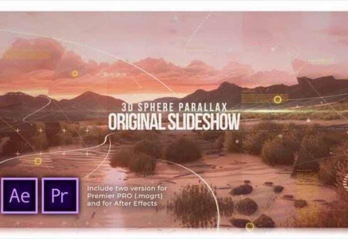 پروژه پریمیر اسلایدشو با موزیک افکت 3 بعدی پارالاکس 3D Sphere Original Parallax Slideshow