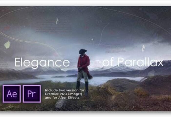 پروژه پریمیر اسلایدشو با موزیک پارالاکس مدرن Elegance of Parallax Slideshow