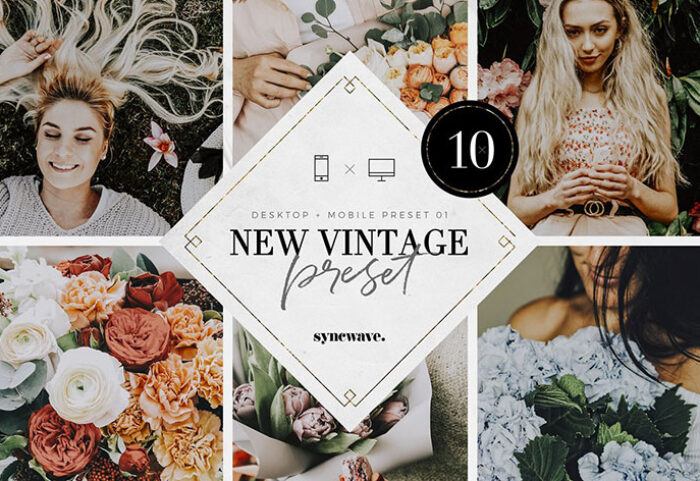 پریست لایت روم حرفه ای دسکتاپ و موبایل New Vintage Lightroom Preset Bundle