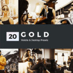 پریست لایت روم و پریست کمرا راو و لات رنگی تم طلایی Gold Lightroom Presets and LUTs